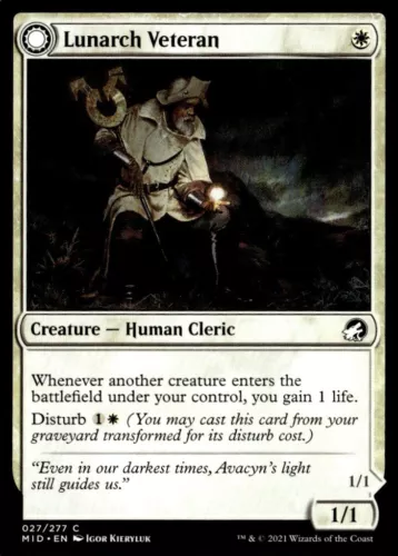2021 Innistrad: Midnight Hunt Lunarch Veteran // Luminous Phantom common #27 common card image