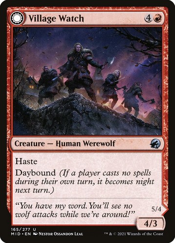 2021 Innistrad: Midnight Hunt Village Watch // Village Reavers #165 uncommon card image