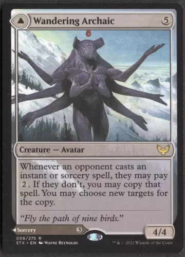 2021 Strixhaven: School of Mages Wandering Archaic // Explore the Vastlands #6 rare card image