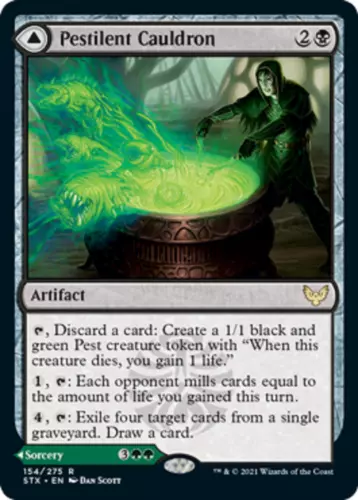 2021 Strixhaven: School of Mages Pestilent Cauldron // Restorative Burst #154 rare card image