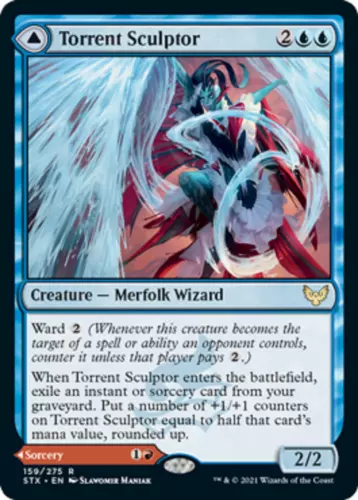 2021 Strixhaven: School of Mages Torrent Sculptor // Flamethrower Sonata #159 rare card image