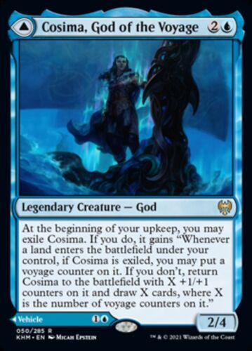 2021 Kaldheim Cosima, God of the Voyage // The Omenkeel #50 rare card image
