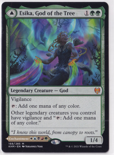 2021 Kaldheim Esika, God of the Tree // The Prismatic Bridge #168 mythic card image