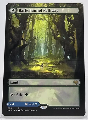 2021 Kaldheim Barkchannel Pathway // Tidechannel Pathway #251 rare card image