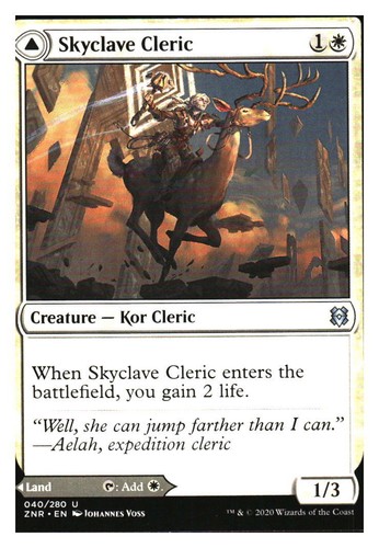 2020 Zendikar Rising Skyclave Cleric // Skyclave Basilica #40 uncommon card image