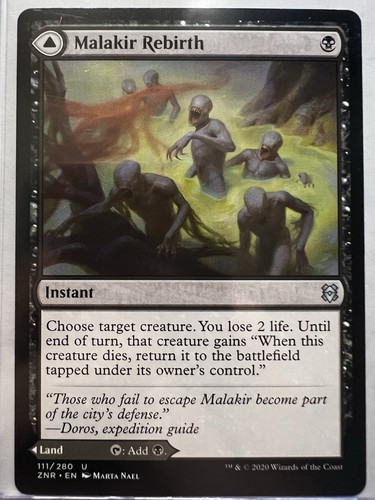 2020 Zendikar Rising Malakir Rebirth // Malakir Mire #111 uncommon card image