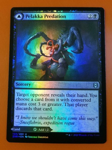2020 Zendikar Rising Pelakka Predation // Pelakka Caverns #120 uncommon card image