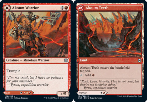 2020 Zendikar Rising Akoum Warrior // Akoum Teeth #134 uncommon card image