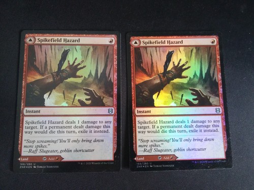 2020 Zendikar Rising Spikefield Hazard // Spikefield Cave #166 uncommon card image