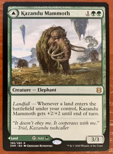 2020 Zendikar Rising Kazandu Mammoth // Kazandu Valley #189 rare card image