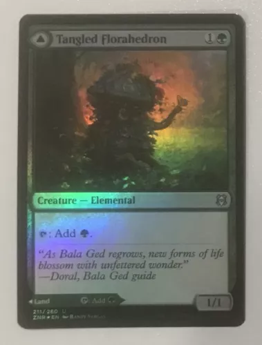 2020 Zendikar Rising Tangled Florahedron // Tangled Vale #211 uncommon card image
