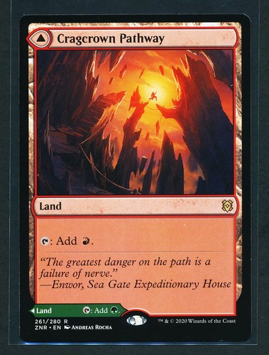 2020 Zendikar Rising Cragcrown Pathway // Timbercrown Pathway #261 rare card image