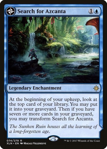 2017 Ixalan Search for Azcanta // Azcanta, the Sunken Ruin #74 rare card image