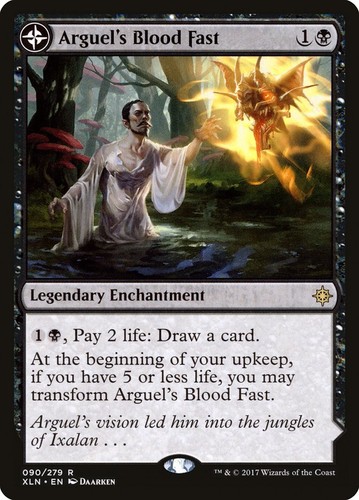 2017 Ixalan Arguel's Blood Fast // Temple of Aclazotz #90 rare card image