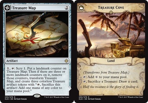 2017 Ixalan Treasure Map // Treasure Cove [Prerelease] rare #250 rare card image