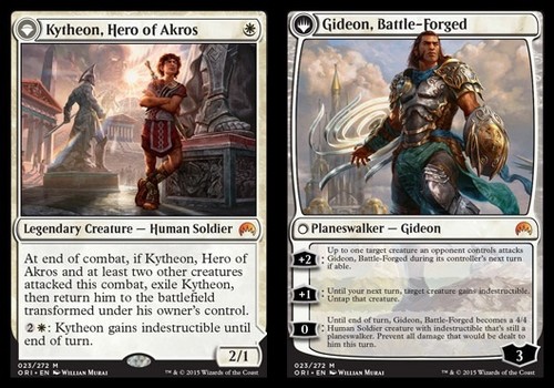 2015 Magic Origins Kytheon, Hero of Akros // Gideon, Battle-Forged #23 mythic card image