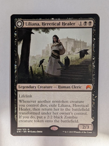 2015 Magic Origins Liliana, Heretical Healer // Liliana, Defiant Necromancer [Foil] mythic #106 mythic card image