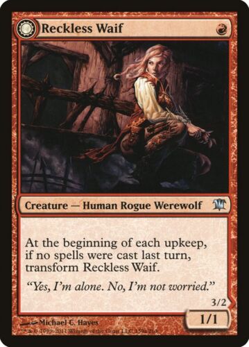 2011 Innistrad Reckless Waif // Merciless Predator #159 uncommon card image