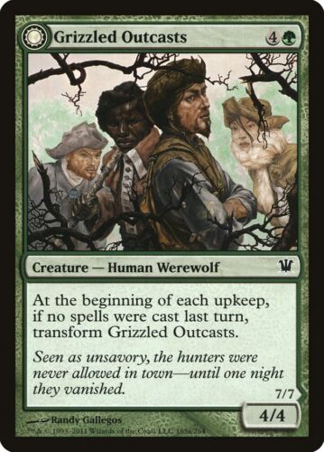 2011 Innistrad Grizzled Outcasts // Krallenhorde Wantons #185 common card image