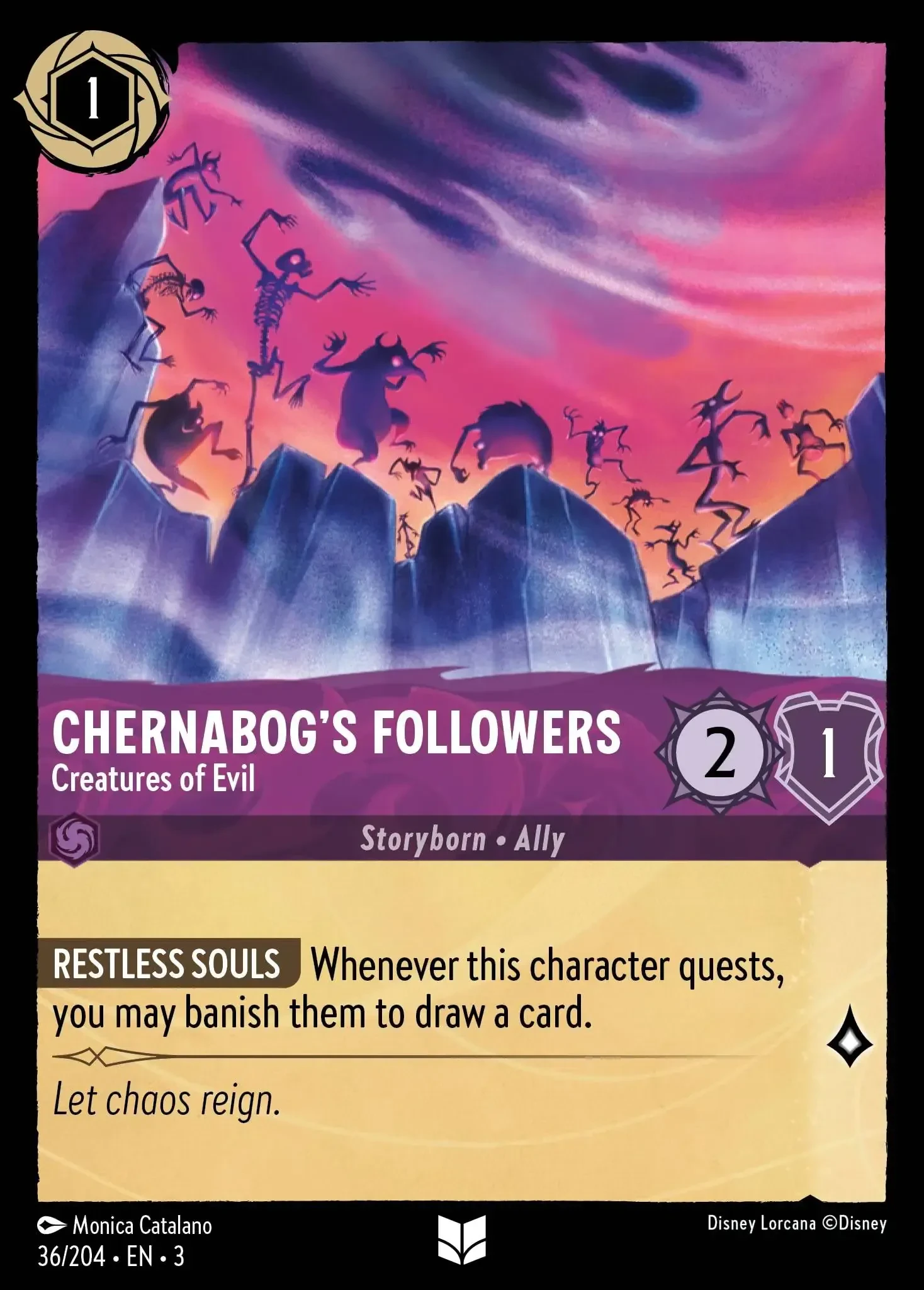 2024 Into the Inklands Chernabog's Followers - Creatures of Evil #36 Uncommon card image