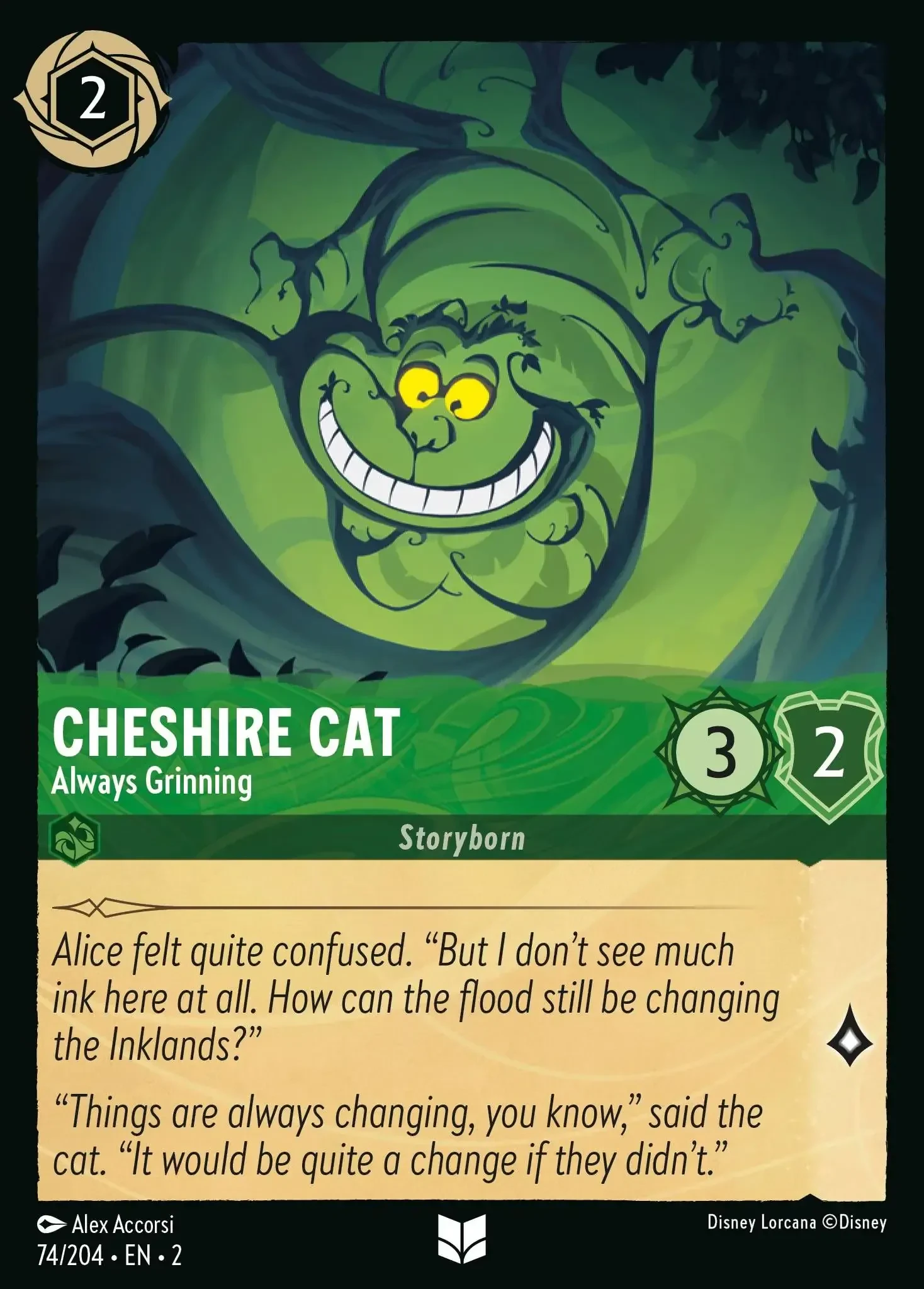 2023 Rise of The Floodborn Cheshire Cat - Always Grinning #74 Uncommon card image