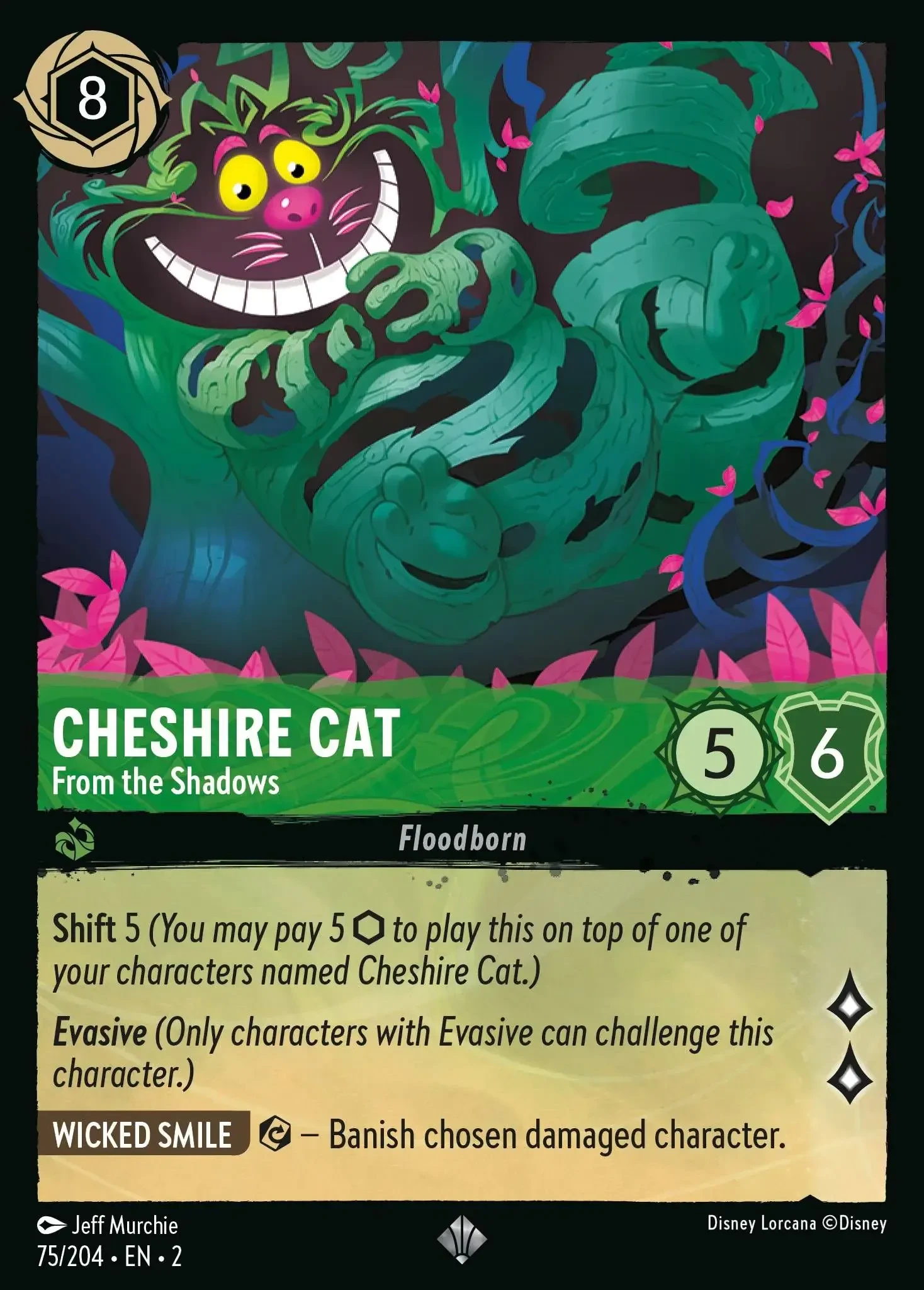 2023 Rise of The Floodborn Cheshire Cat - From the Shadows #75 Super Rare card image