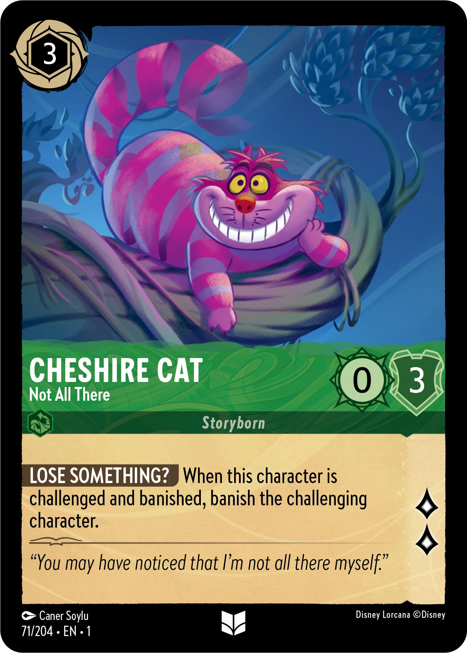 2023 The First Chapter Cheshire Cat - Not All There #71 Uncommon card image