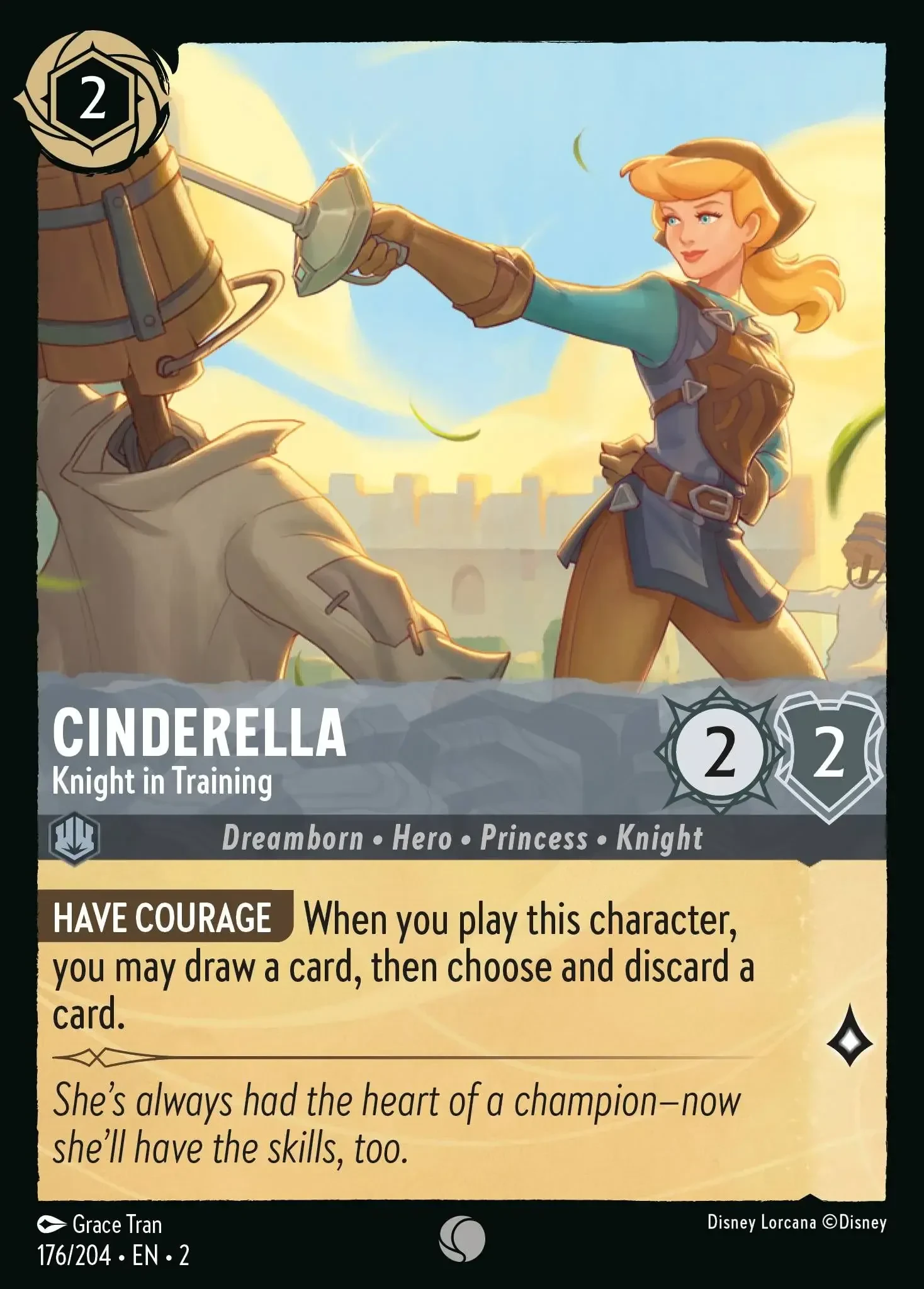 2023 Rise of The Floodborn Cinderella - Knight In Training #176 Common card image