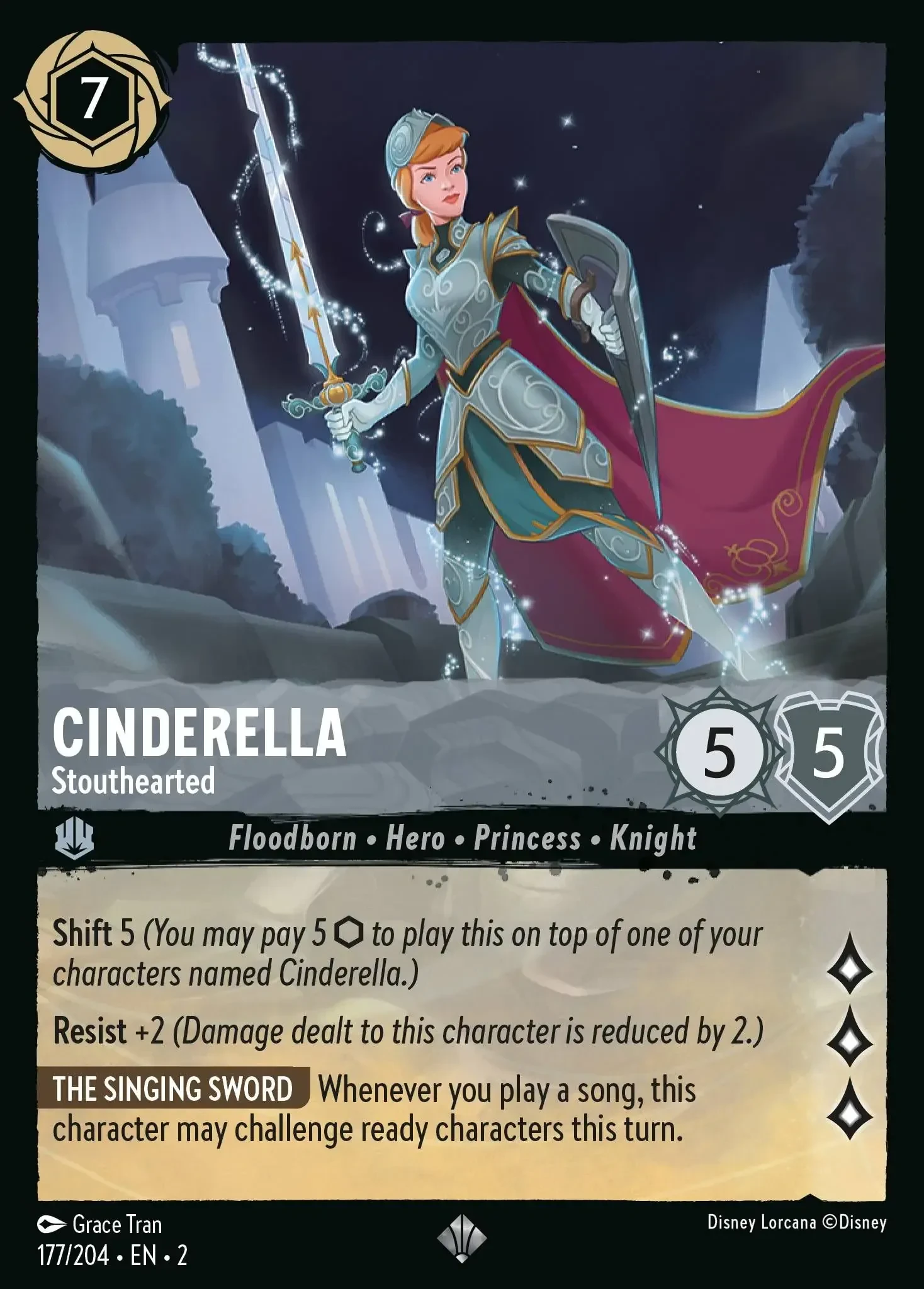 2023 Rise of The Floodborn Cinderella - Stouthearted #177 Super Rare card image