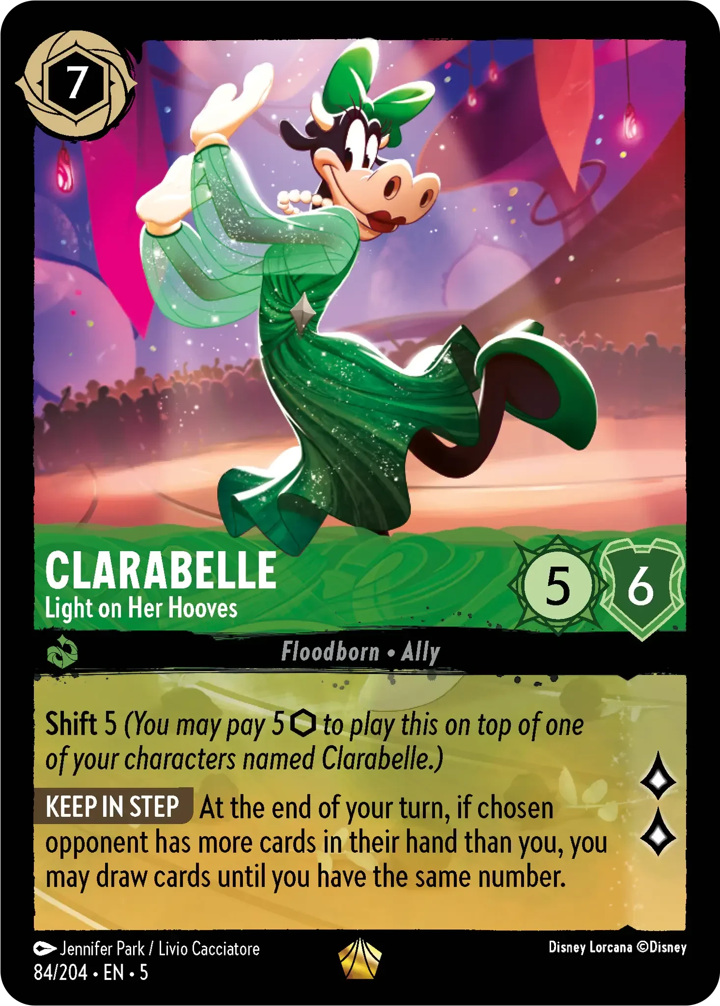 2024 Shimmering Skies Clarabelle - Light on Her Hooves #84 Legendary card image