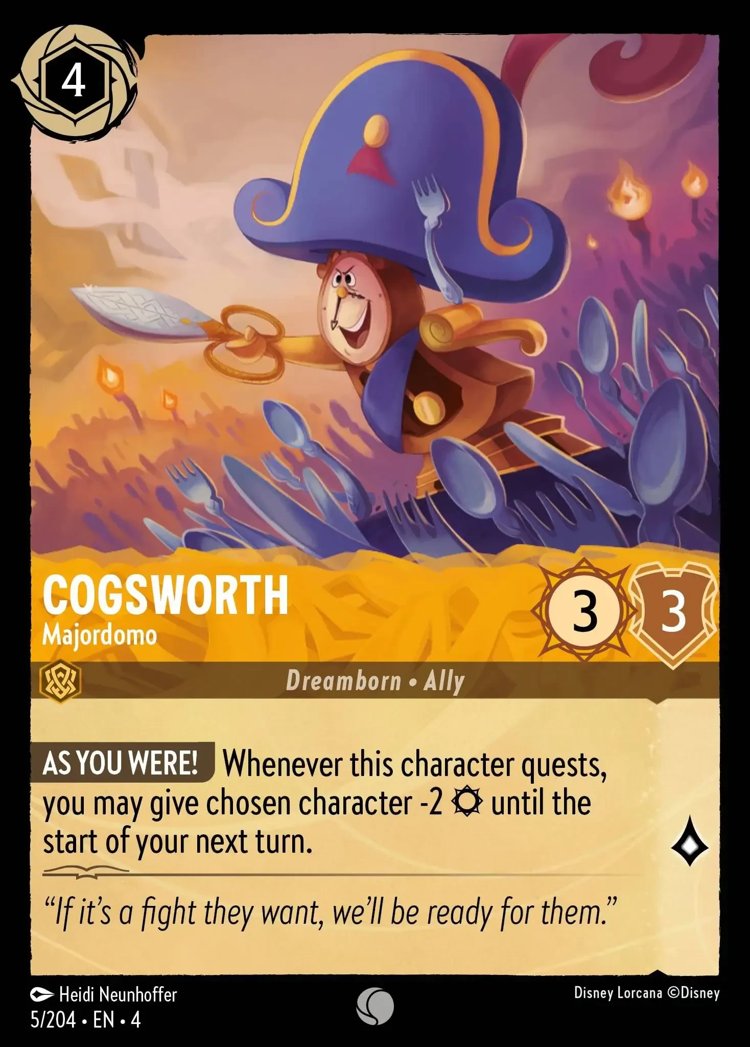 2024 Ursula's Return Cogsworth - Majordomo [Foil] Common #5 Common card image