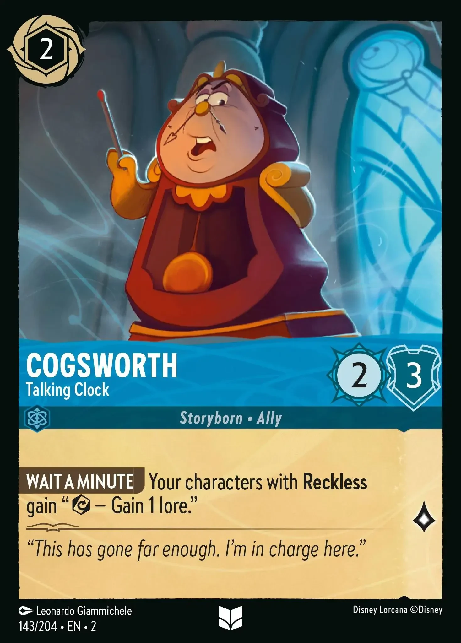 2023 Rise of The Floodborn Cogsworth - Talking Clock #143 Uncommon card image