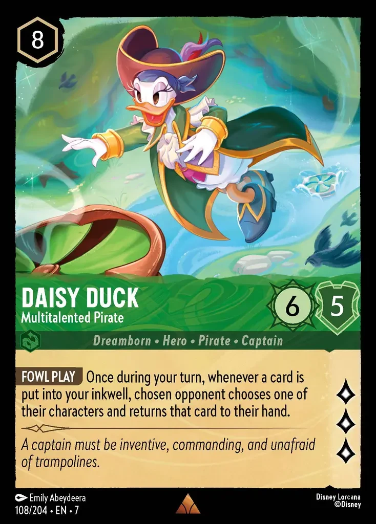 2025 Archazia's Island Daisy Duck - Multitalented Pirate #108 Rare card image