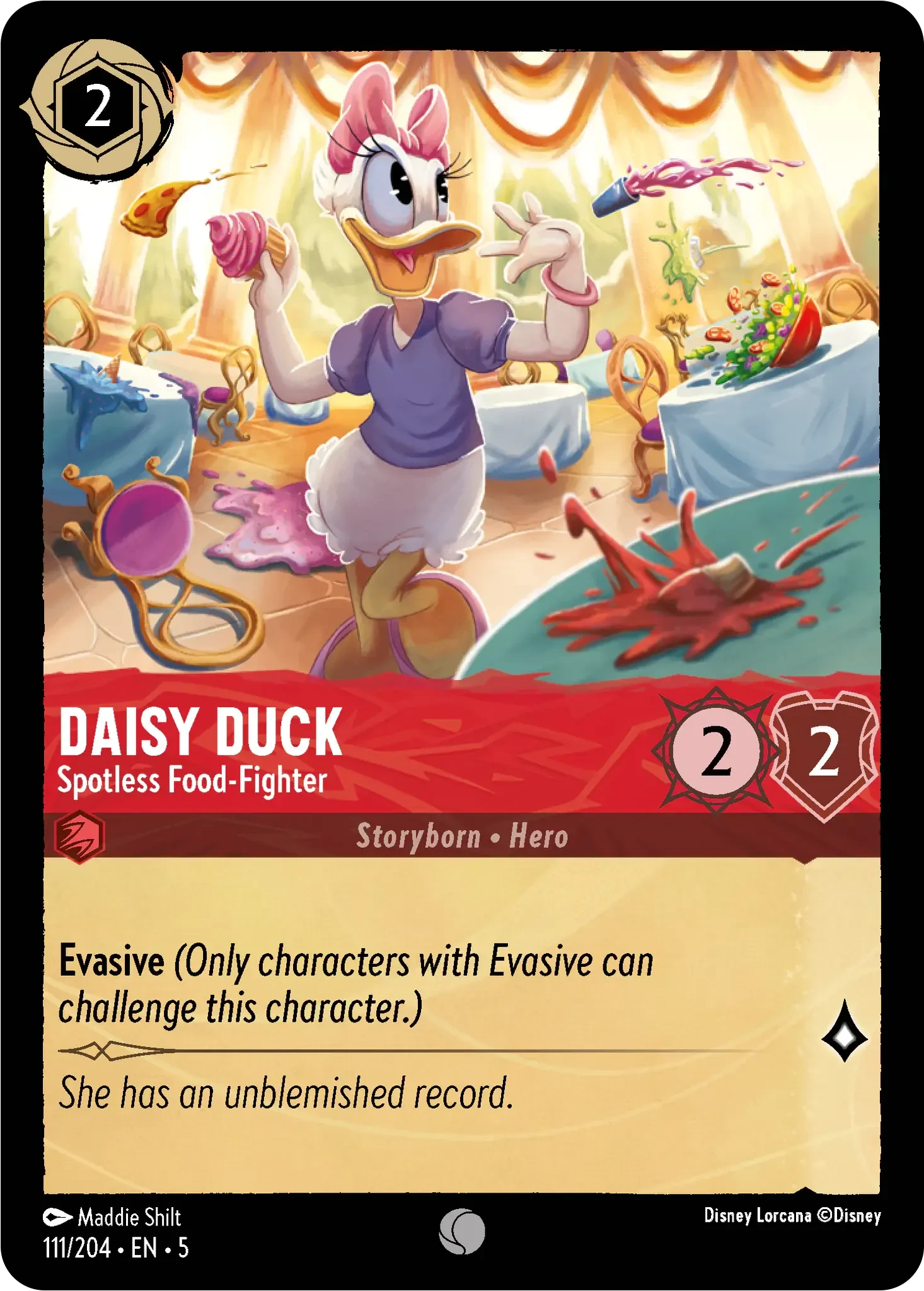 2024 Shimmering Skies Daisy Duck - Spotless Food-Fighter #111 Common card image
