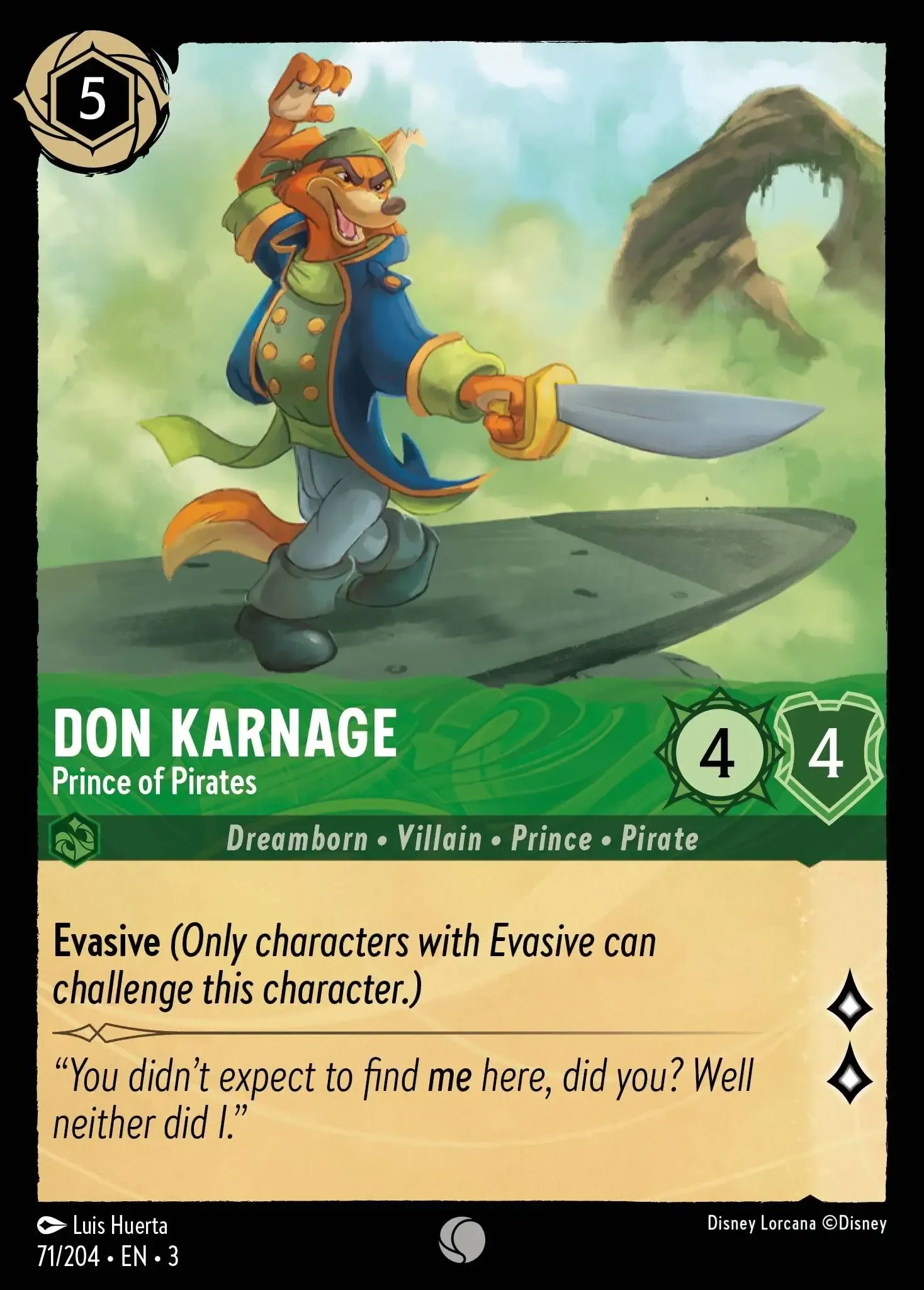 2024 Into the Inklands Don Karnage - Prince of Pirates #71 Common card image