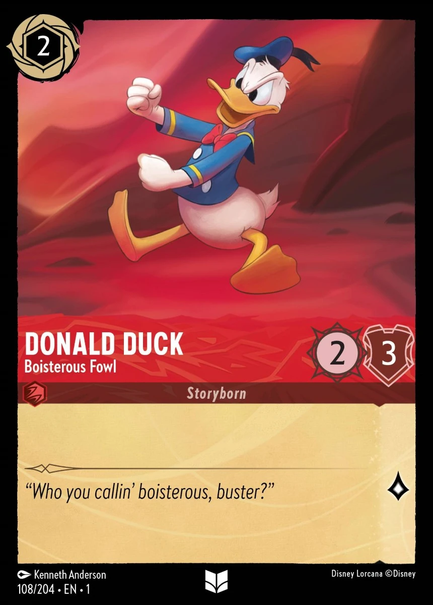 2023 The First Chapter Donald Duck - Boisterous Fowl #108 Uncommon card image