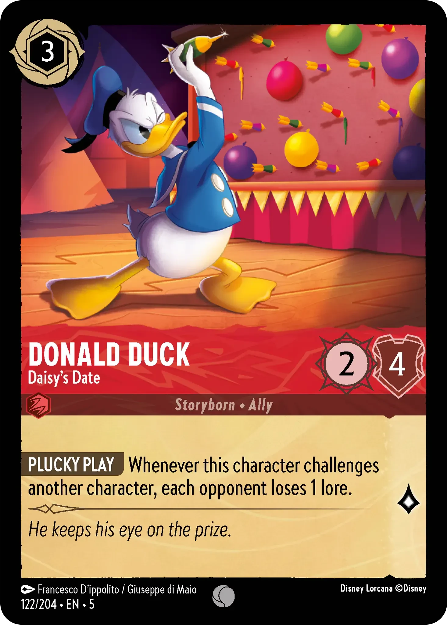 2024 Shimmering Skies Donald Duck - Daisy's Date #122 Common card image