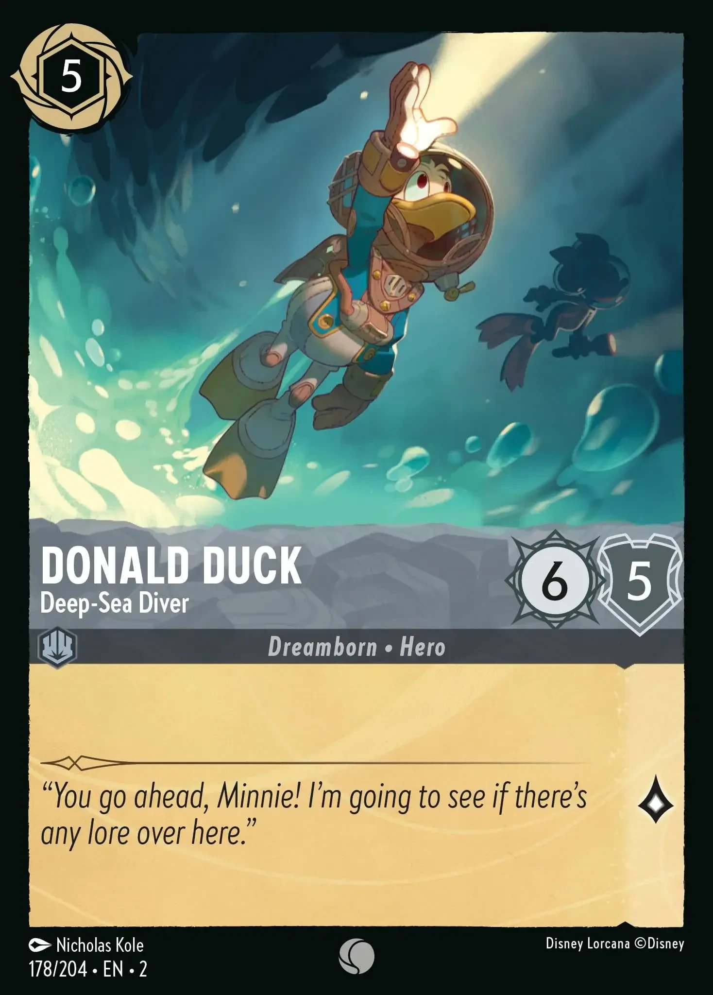 2023 Rise of The Floodborn Donald Duck - Deep-Sea Diver #178 Common card image