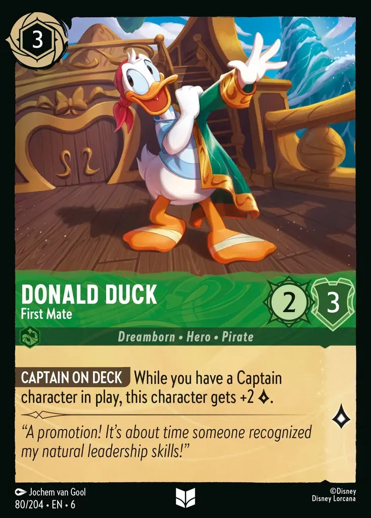 2024 Azurite Sea Donald Duck - First Mate #80 Uncommon card image