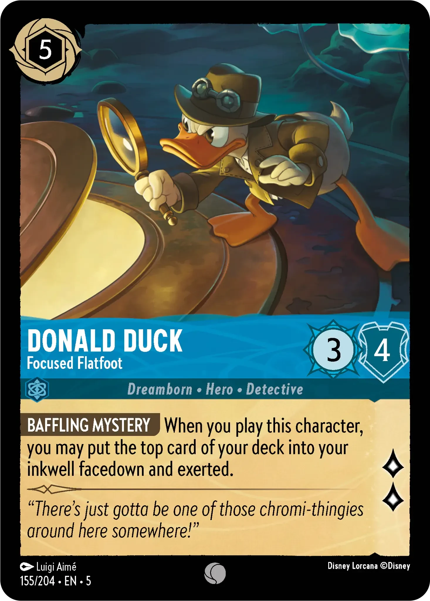 2024 Shimmering Skies Donald Duck - Focused Flatfoot #155 Common card image