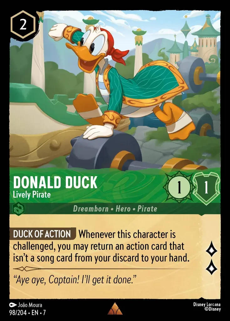 2025 Archazia's Island Donald Duck - Lively Pirate #98 Rare card image