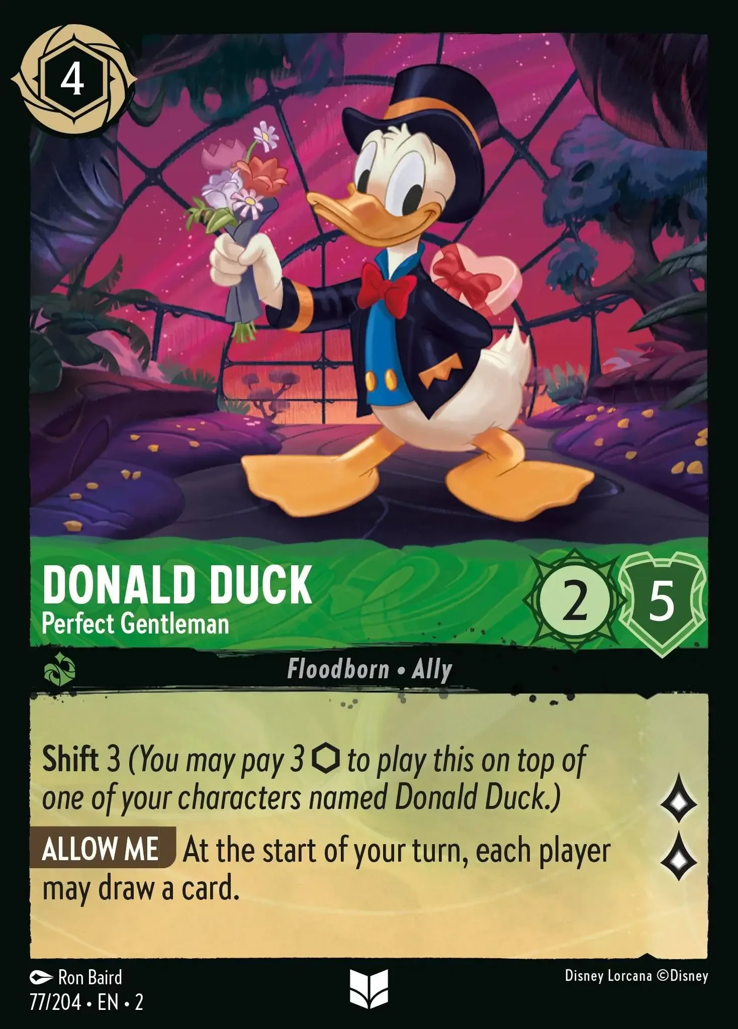 2023 Rise of The Floodborn Donald Duck - Perfect Gentleman #77 Uncommon card image
