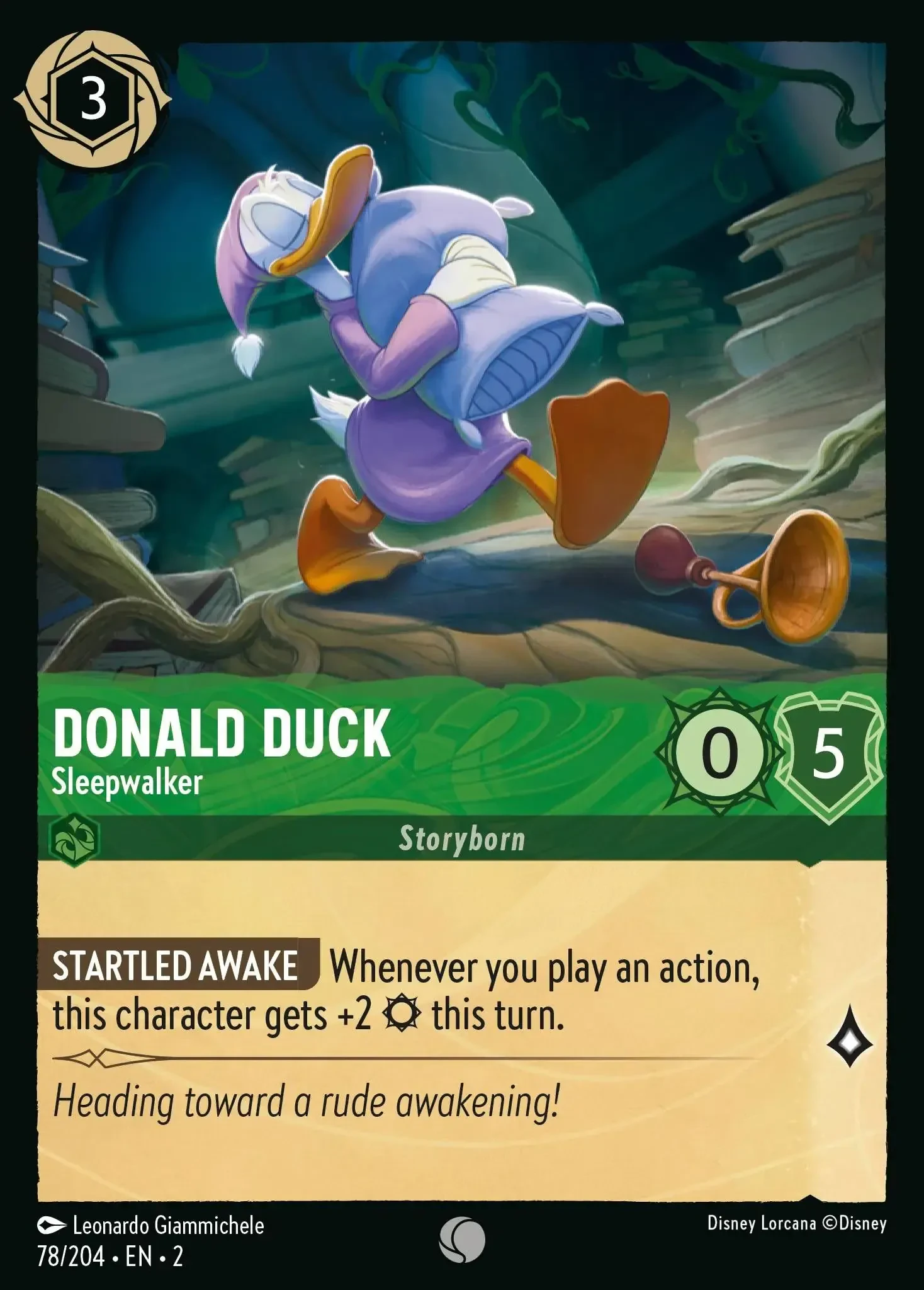2023 Rise of The Floodborn Donald Duck - Sleepwalker #78 Common card image
