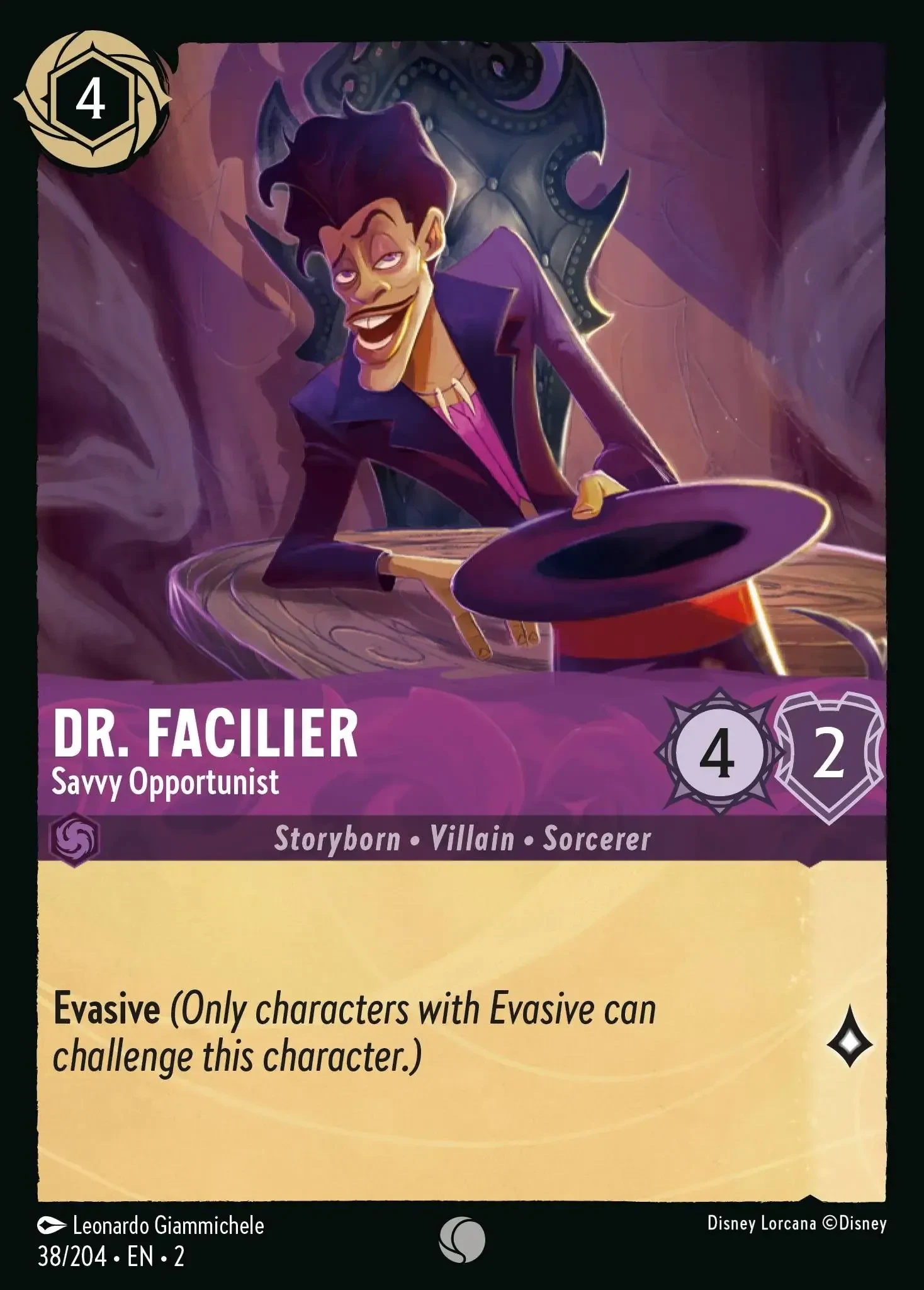 2023 Rise of The Floodborn Dr. Facilier - Savvy Opportunist #38 Common card image