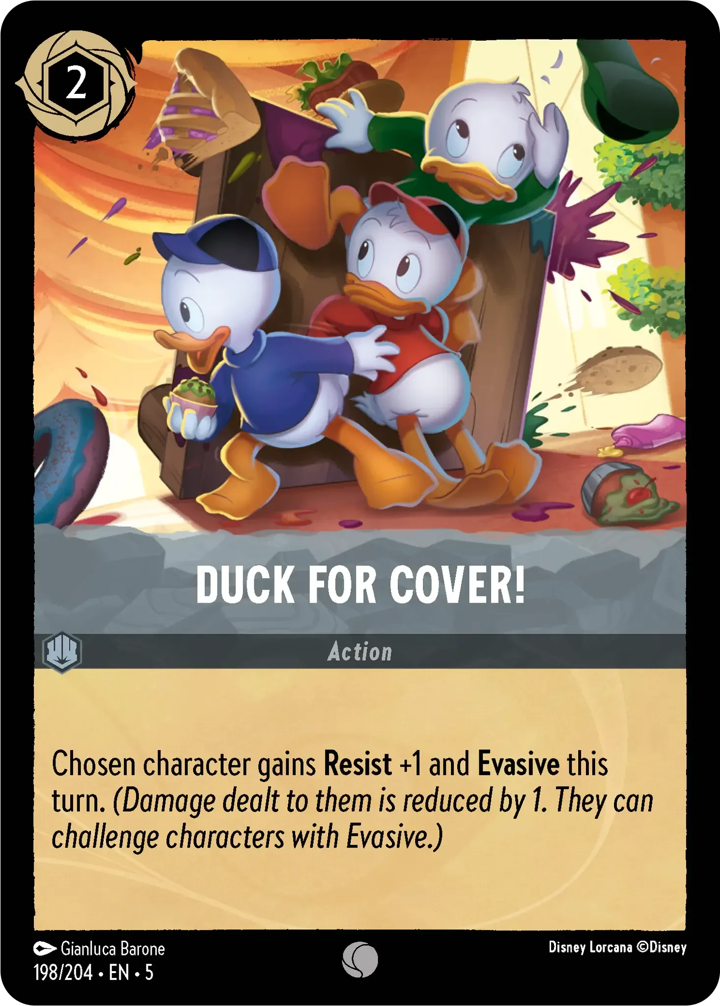 2024 Shimmering Skies Duck For Cover! #198 Common card image
