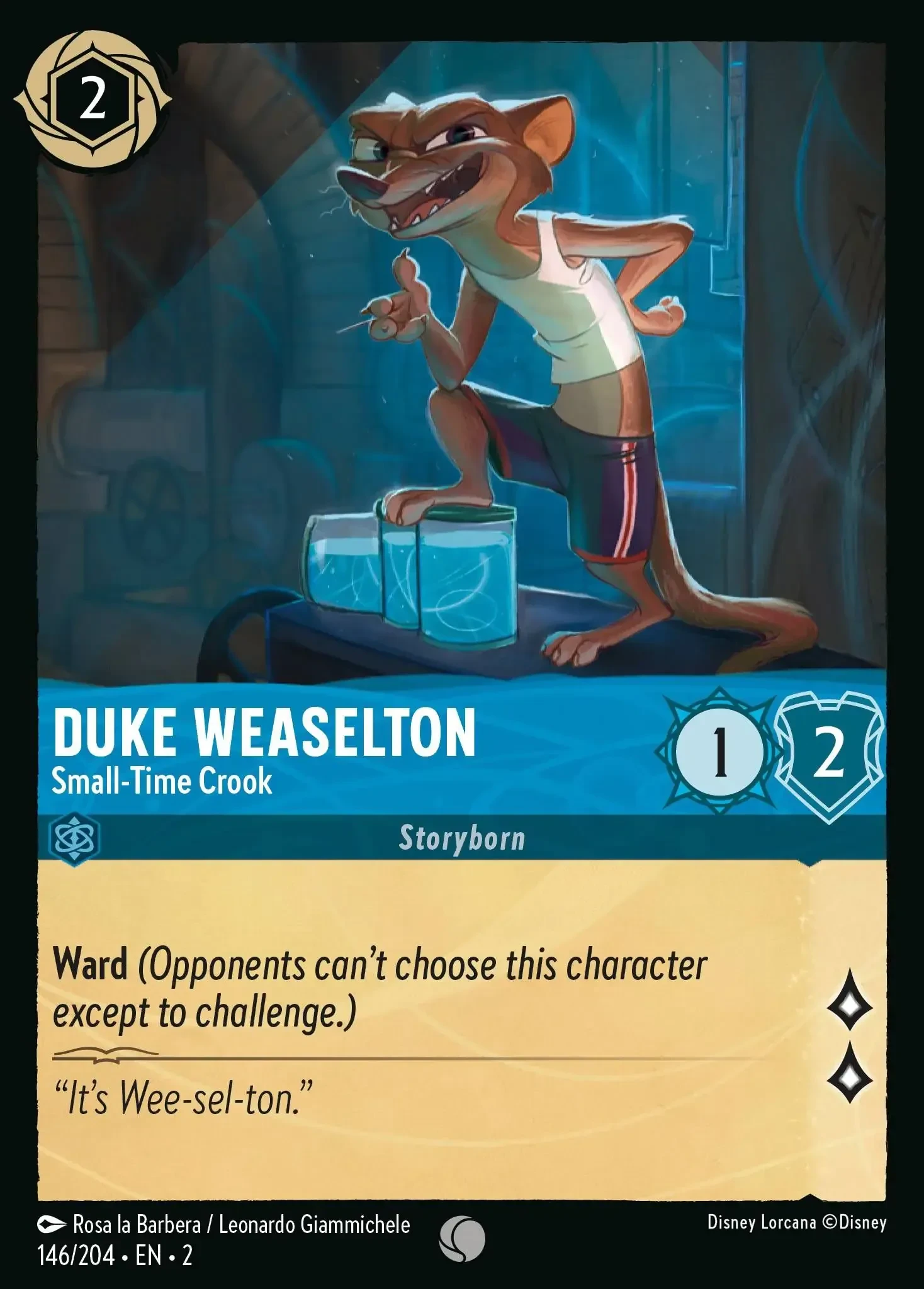 2023 Rise of The Floodborn Duke Weaselton - Small-Time Crook #146 Common card image