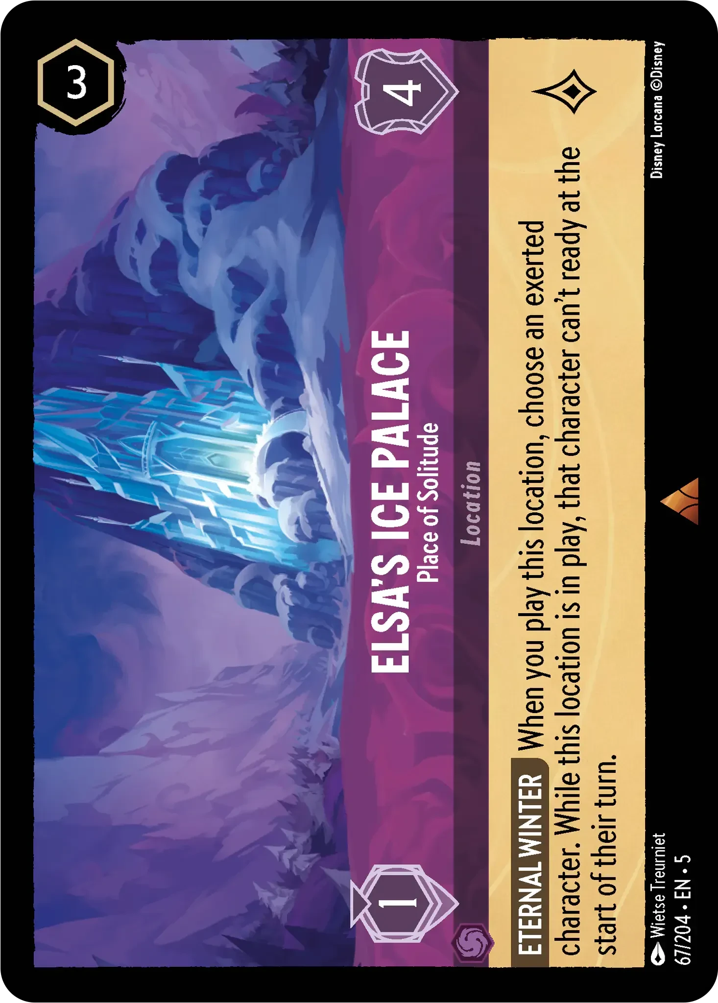 2024 Shimmering Skies Elsa's Ice Palace - Place of Solitude Rare #67 Rare card image