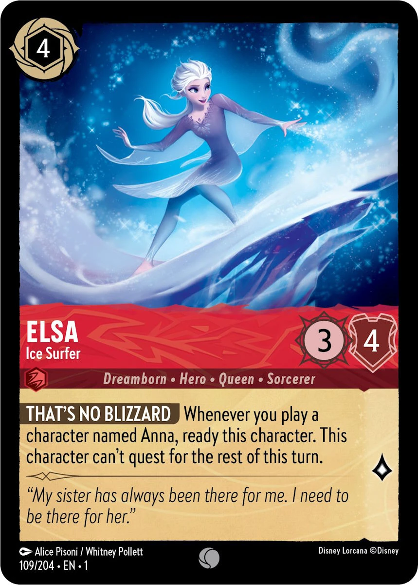 2023 The First Chapter Elsa - Ice Surfer Common #109 Common card image