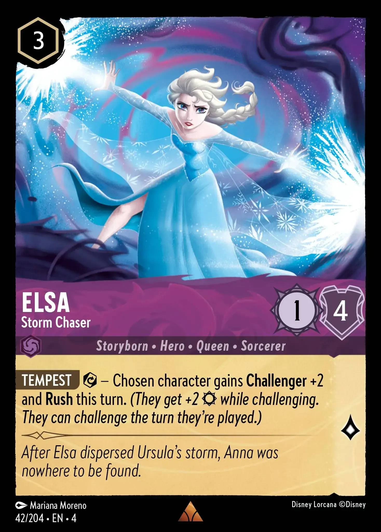 2024 Ursula's Return Elsa - Storm Chaser [Foil] Rare #42 Rare card image