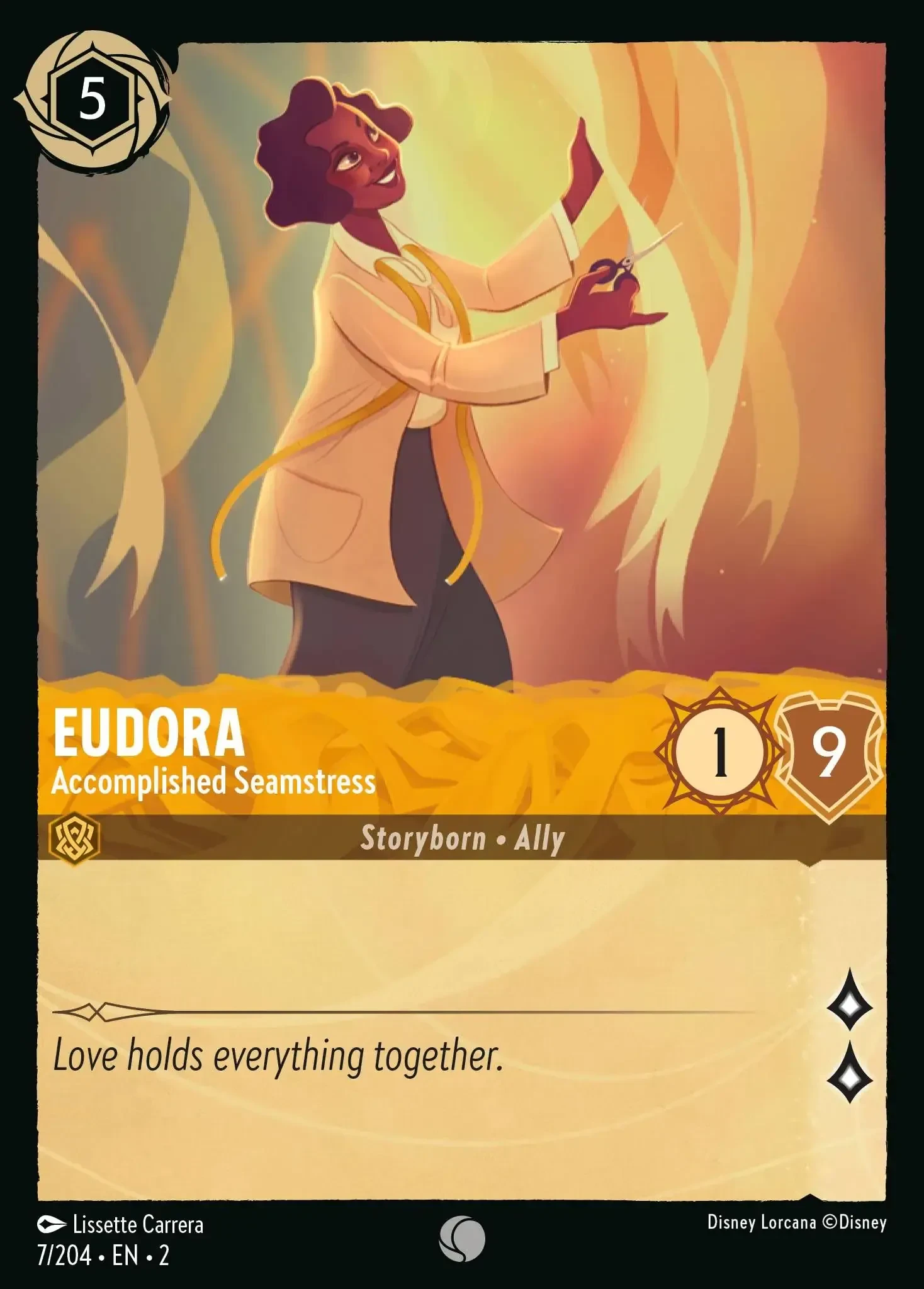 2023 Rise of The Floodborn Eudora - Accomplished Seamstress #7 Common card image